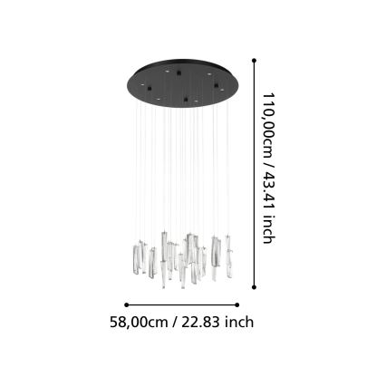 Eglo - Lámpara de araña LED regulable 6xLED/4,2W/230V 3000K transparente