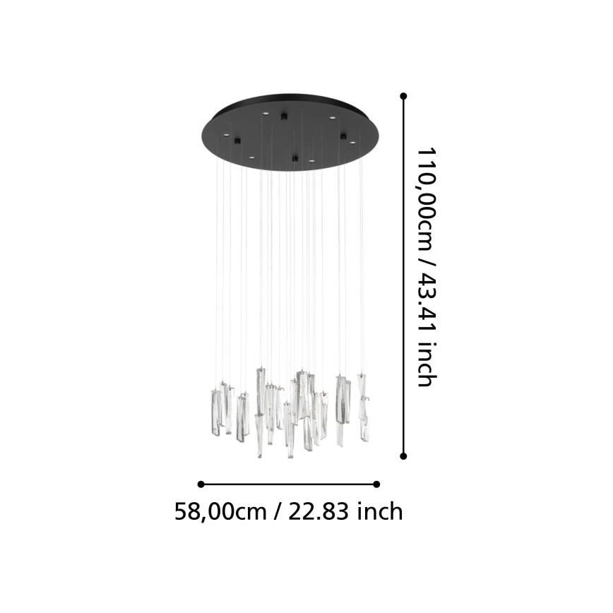 Eglo - Lámpara de araña LED regulable 6xLED/4,2W/230V 3000K transparente