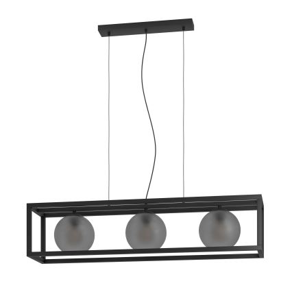 Eglo - Lámpara colgante 3xE27/40W/230V ahumado/negro