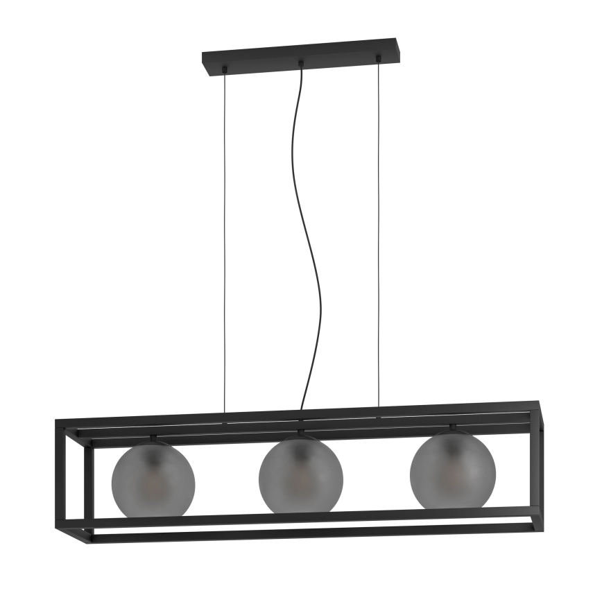 Eglo - Lámpara colgante 3xE27/40W/230V ahumado/negro