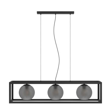 Eglo - Lámpara colgante 3xE27/40W/230V ahumado/negro