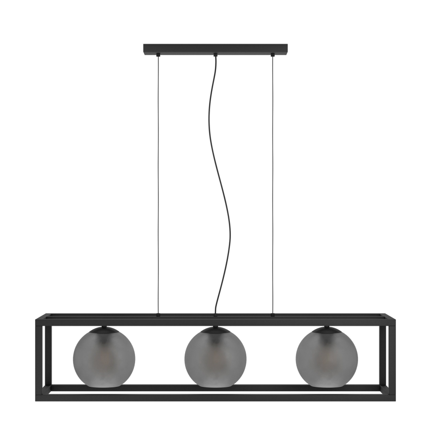 Eglo - Lámpara colgante 3xE27/40W/230V ahumado/negro