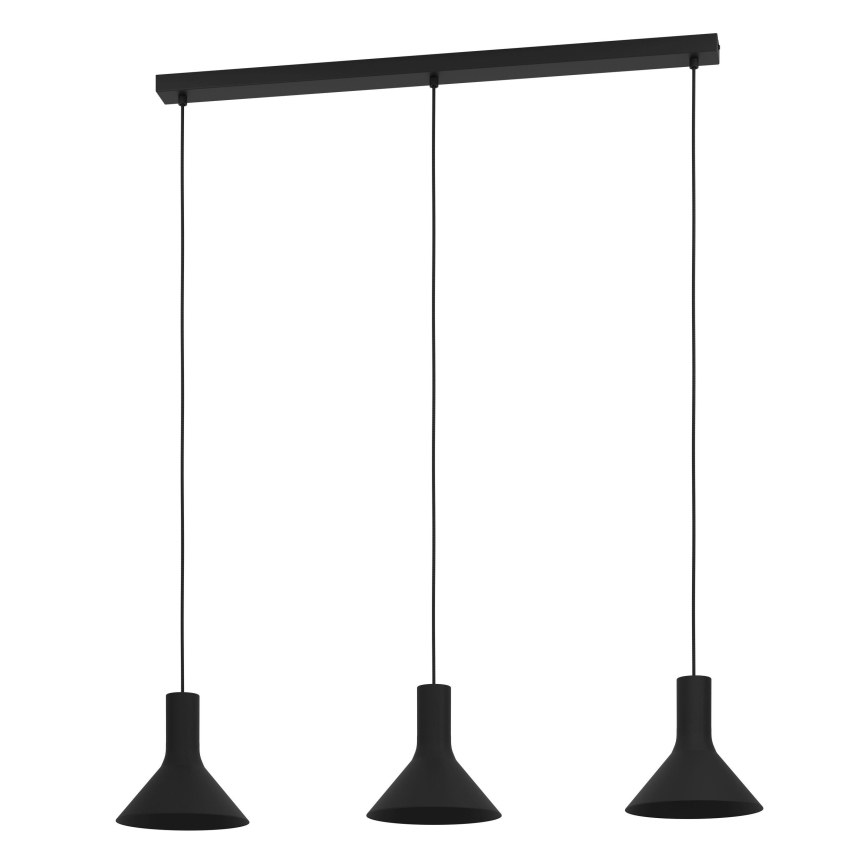 Eglo - Lámpara colgante 3xE27/28W/230V negro