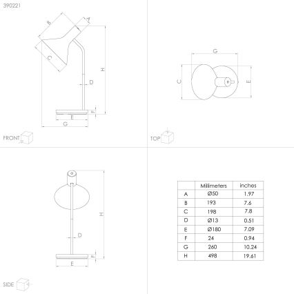 Eglo - Lámpara de mesa 1xE27/28W/230V negro