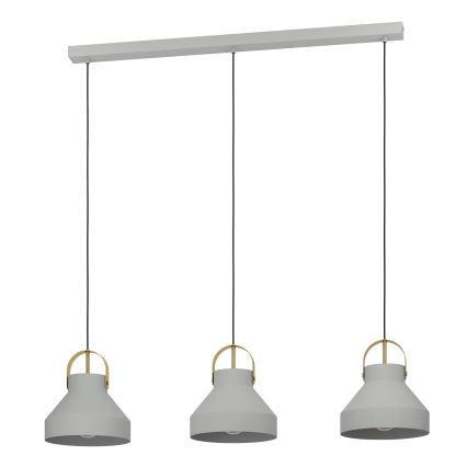 Eglo - Lámpara colgante 3xE27/40W/230V gris