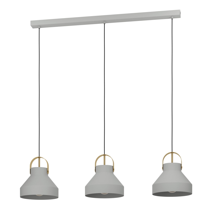 Eglo - Lámpara colgante 3xE27/40W/230V gris