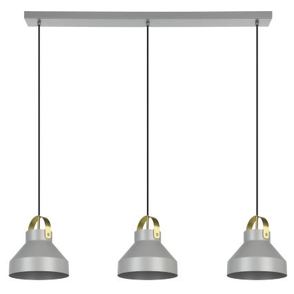 Eglo - Lámpara colgante 3xE27/40W/230V gris