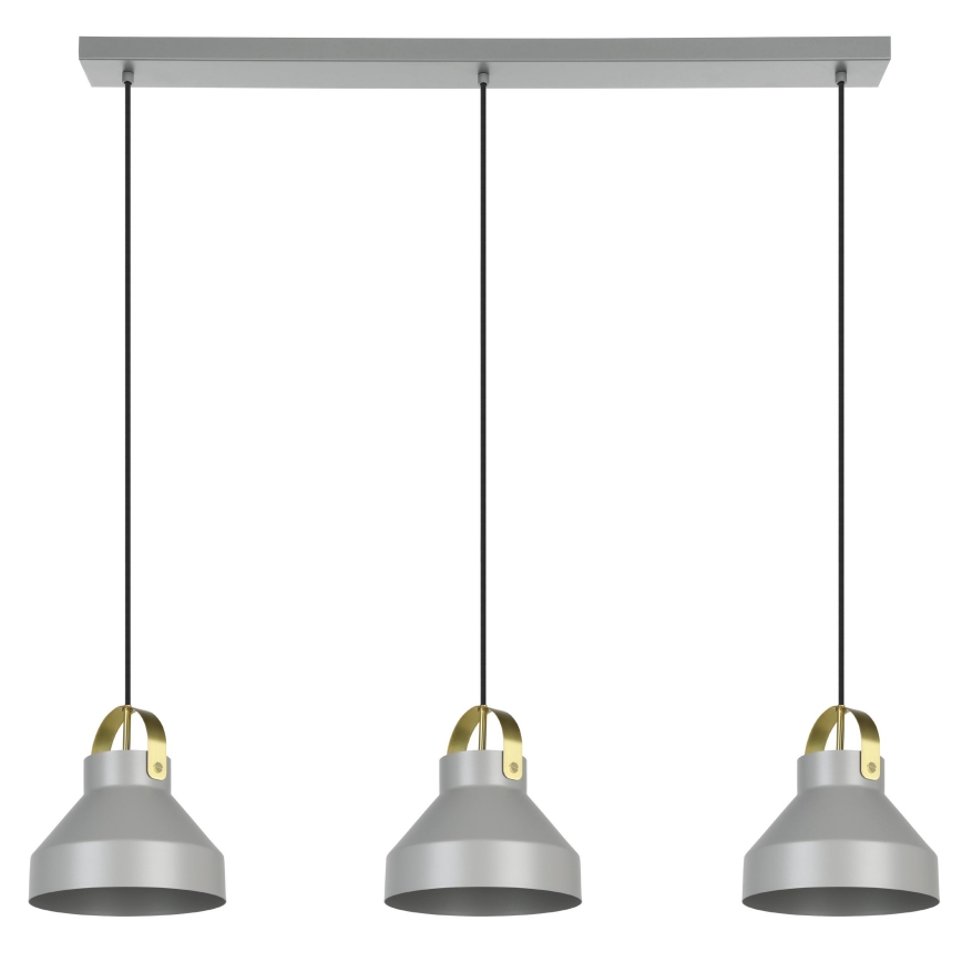 Eglo - Lámpara colgante 3xE27/40W/230V gris