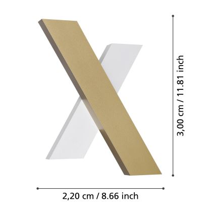 Eglo - Aplique LED 2xLED/5W/230V 3000K dorado/blanco
