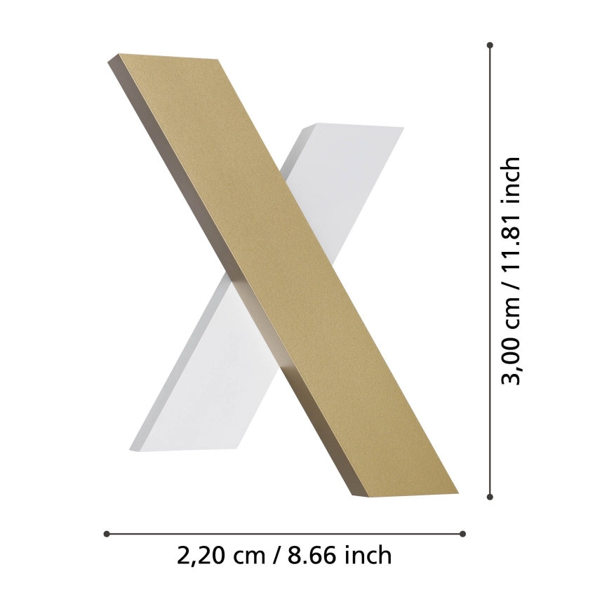 Eglo - Aplique LED 2xLED/5W/230V 3000K dorado/blanco