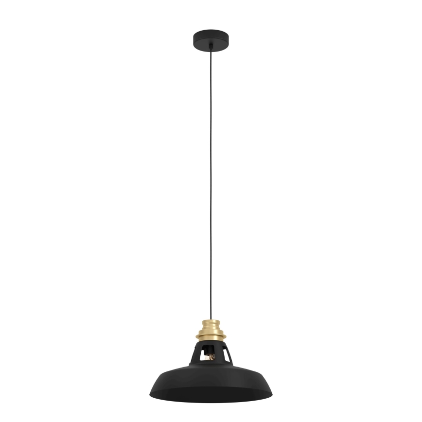 Eglo - Lámpara colgante 1xE27/40W/230V negro/dorado