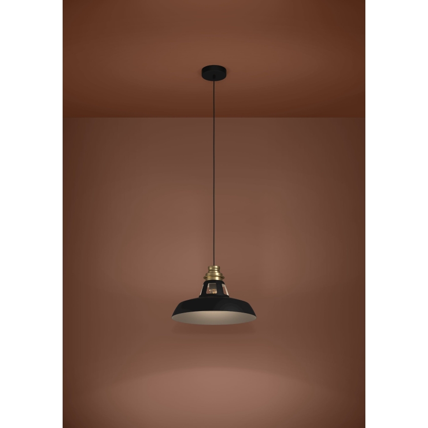 Eglo - Lámpara colgante 1xE27/40W/230V negro/dorado