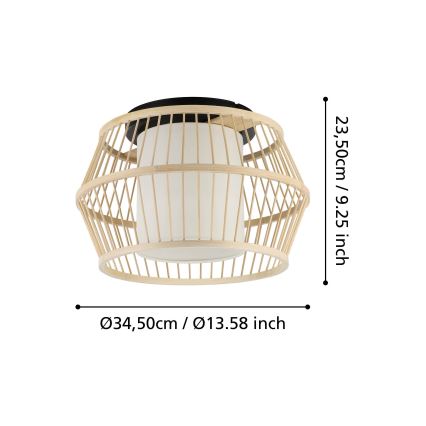 Eglo - Plafón 1xE27/40W/230V bambú