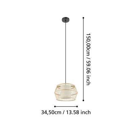 Eglo - Lámpara colgante 1xE27/40W/230V bambú