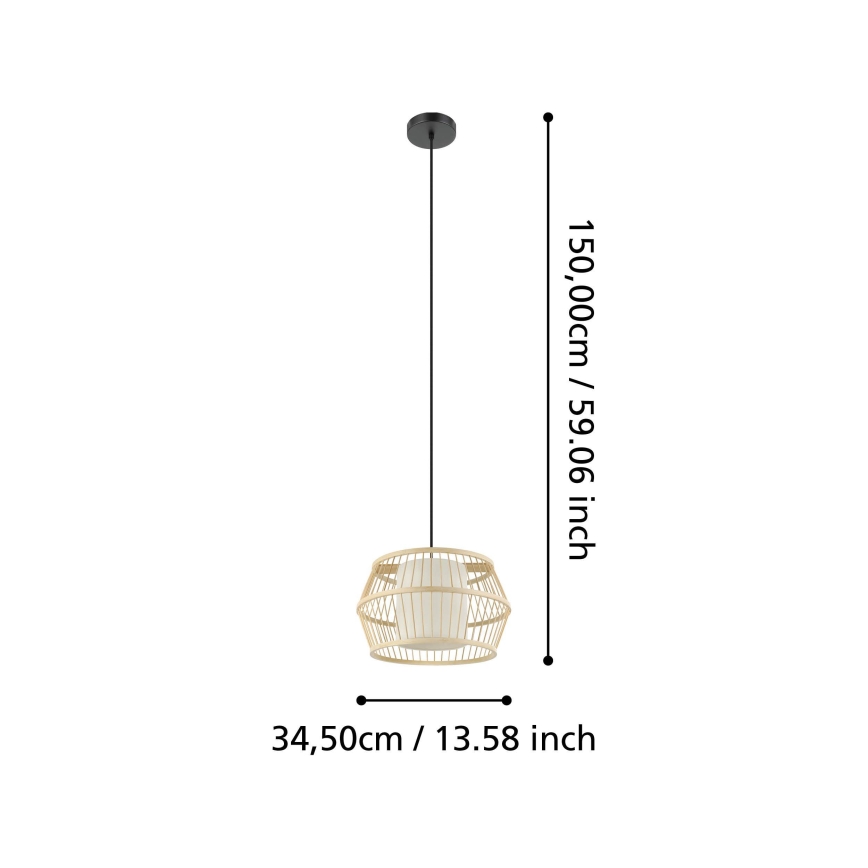 Eglo - Lámpara colgante 1xE27/40W/230V bambú