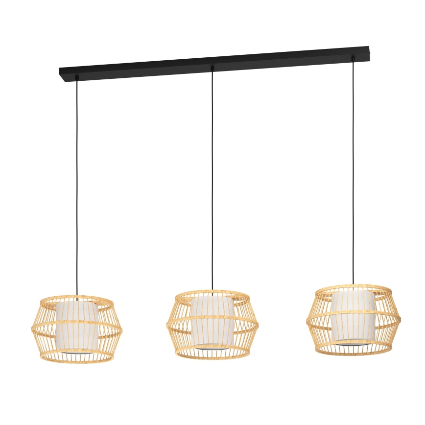 Eglo - Lámpara colgante 3xE27/40W/230V bambú