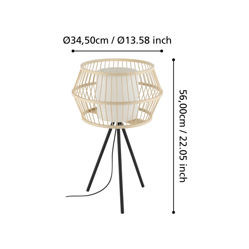 Eglo - Lámpara de mesa 1xE27/40W/230V bambú