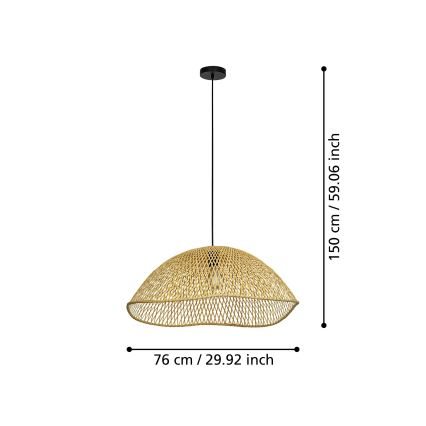Eglo - Lámpara colgante 1xE27/40W/230V diá. 72 cm bambú