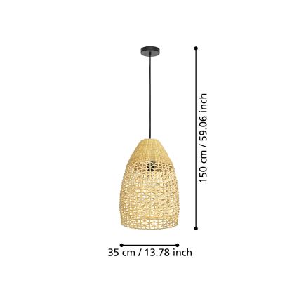 Eglo - Lámpara colgante 1xE27/40W/230V diá. 35 cm bambú