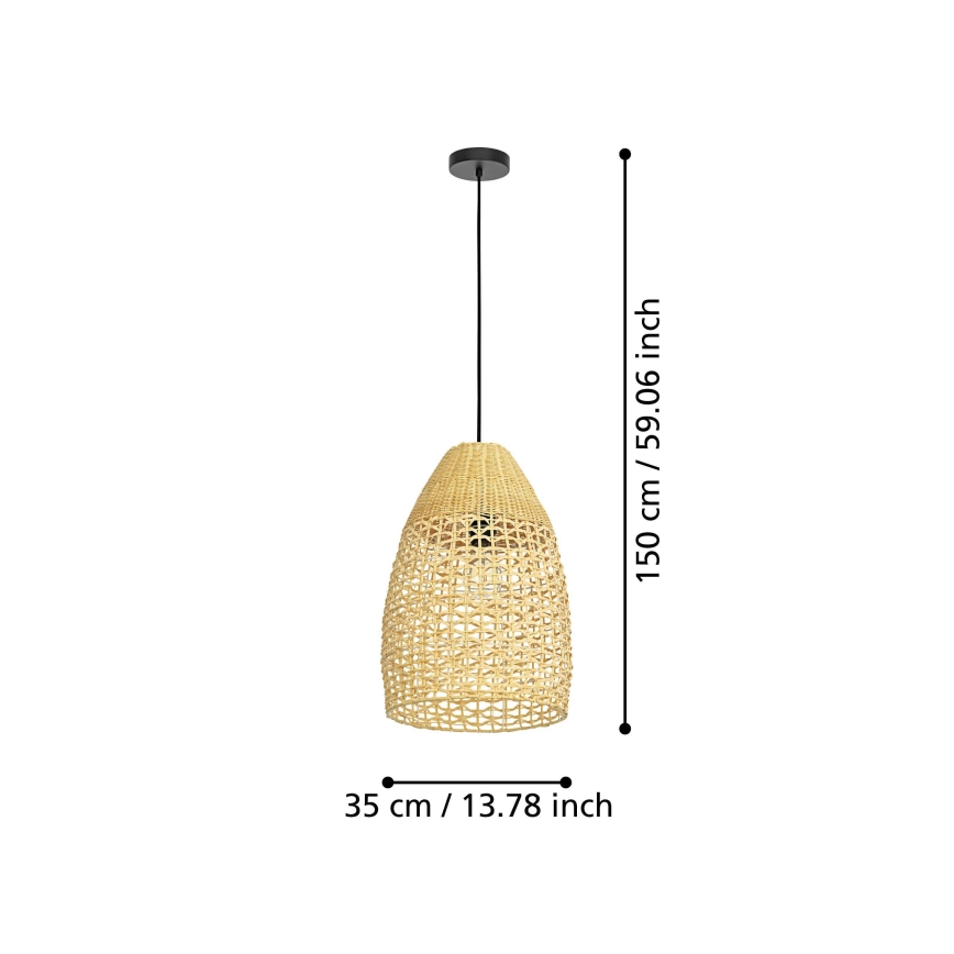 Eglo - Lámpara colgante 1xE27/40W/230V diá. 35 cm bambú