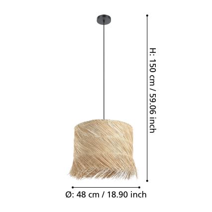 Eglo - Lámpara colgante 1xE27/40W/230V ratán