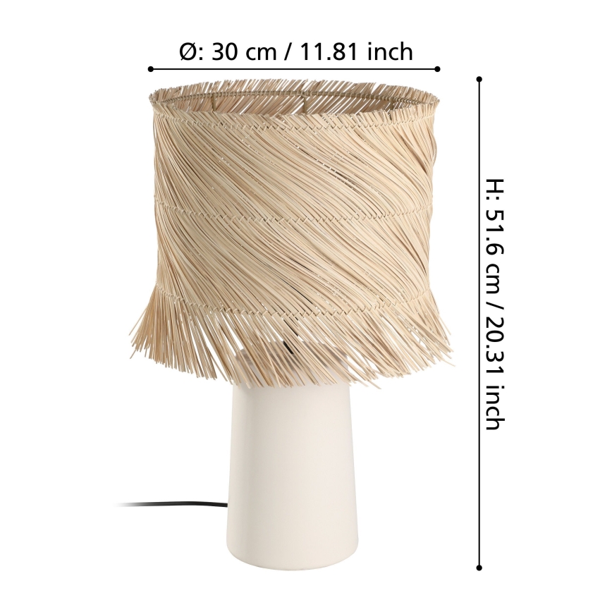 Eglo - Lámpara de mesa 1xE27/40W/230V ratán