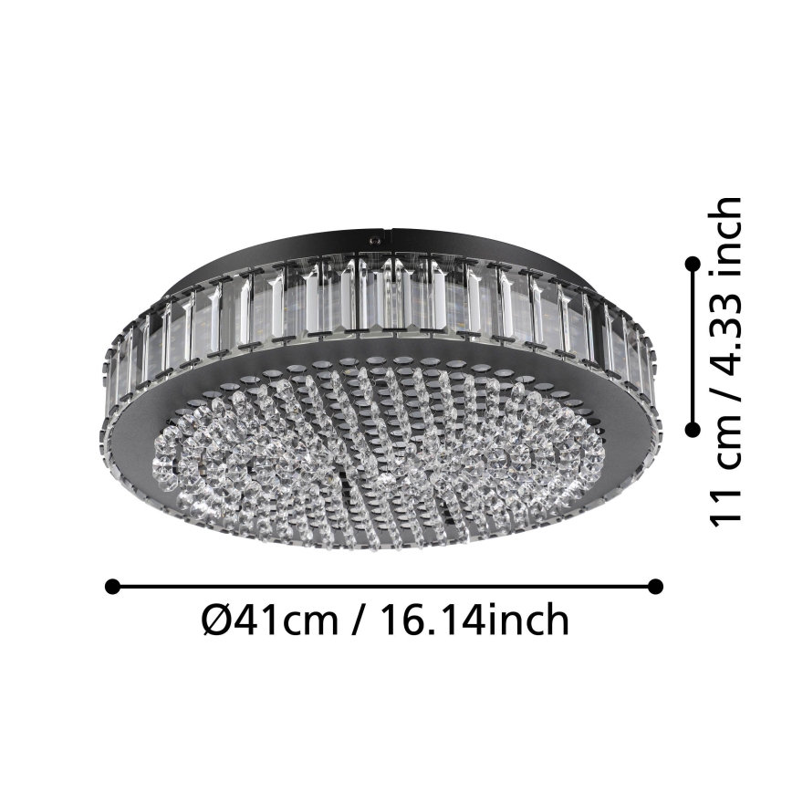 Eglo - Plafón LED regulable LED/23,5W/230V 4000K negro