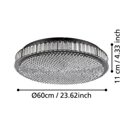 Eglo - Plafón LED regulable LED/52,4W/230V 4000K negro