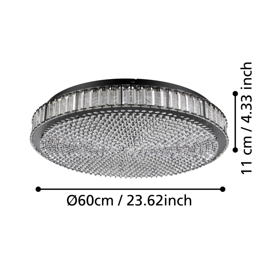 Eglo - Plafón LED regulable LED/52,4W/230V 4000K negro