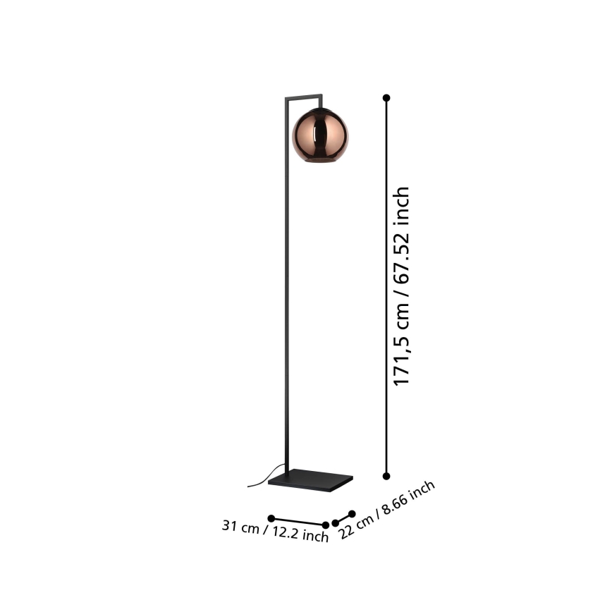 Eglo - Lámpara de pie 1xE27/40W/230V cobre