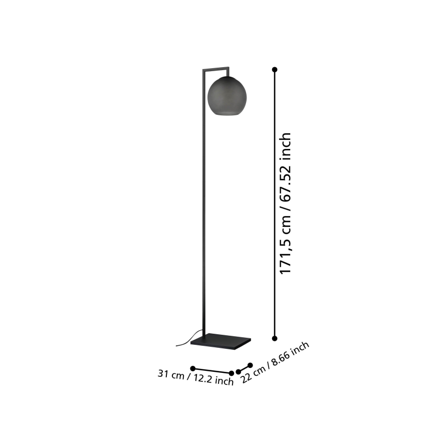 Eglo - Lámpara de pie 1xE27/40W/230V ahumado