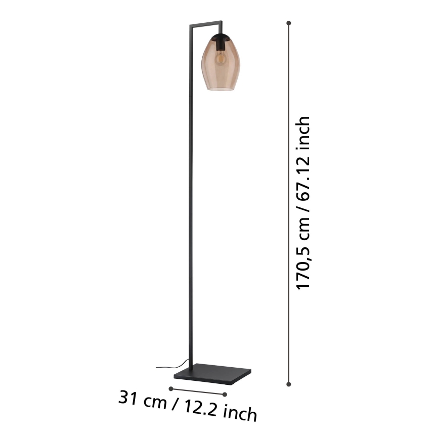 Eglo - Lámpara de pie 1xE27/40W/230V marrón