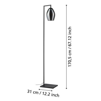 Eglo - Lámpara de pie 1xE27/40W/230V ahumado