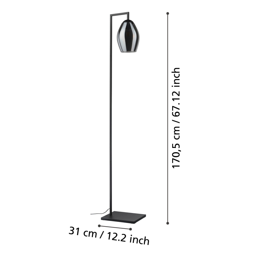 Eglo - Lámpara de pie 1xE27/40W/230V ahumado