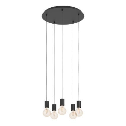 Eglo - Lámpara colgante 5xE27/40W/230V negro