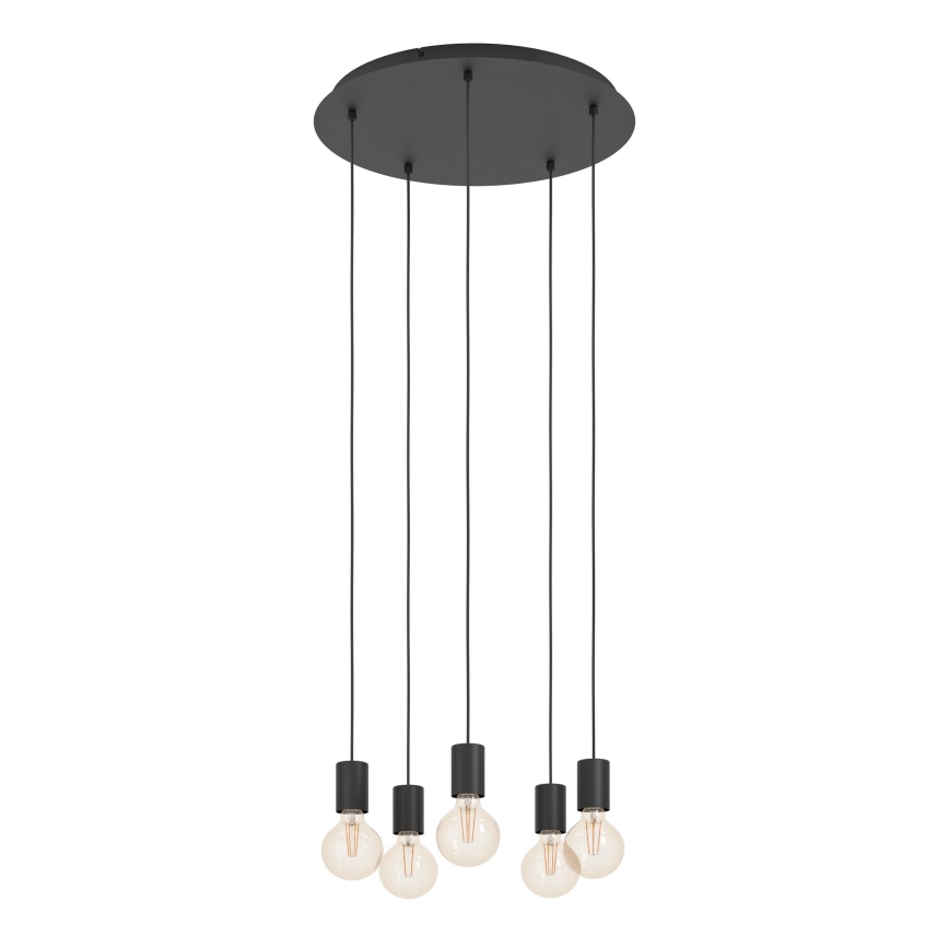 Eglo - Lámpara colgante 5xE27/40W/230V negro