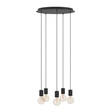Eglo - Lámpara colgante 5xE27/40W/230V negro