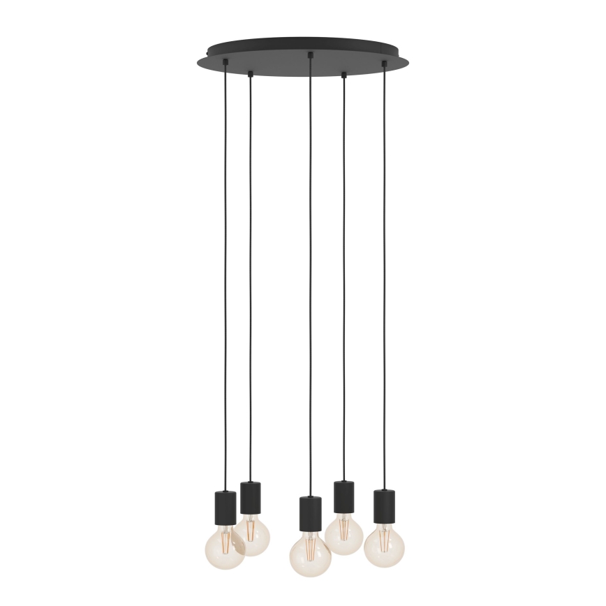 Eglo - Lámpara colgante 5xE27/40W/230V negro