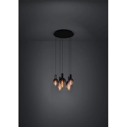 Eglo - Lámpara colgante 5xE27/40W/230V negro