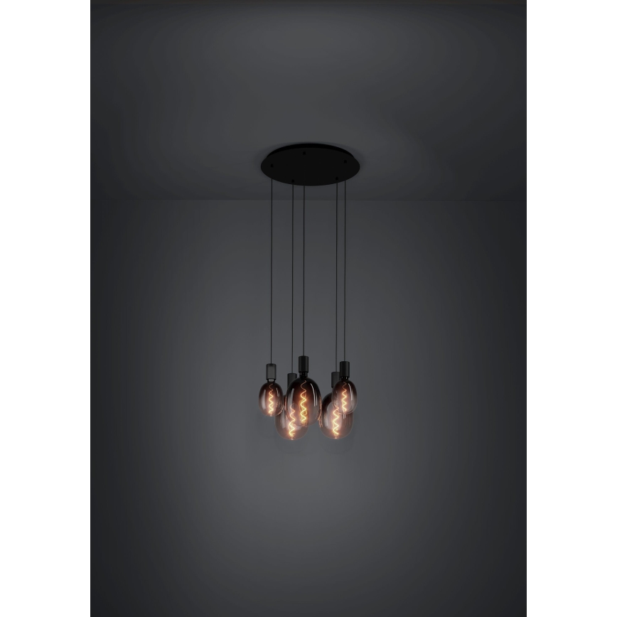 Eglo - Lámpara colgante 5xE27/40W/230V negro