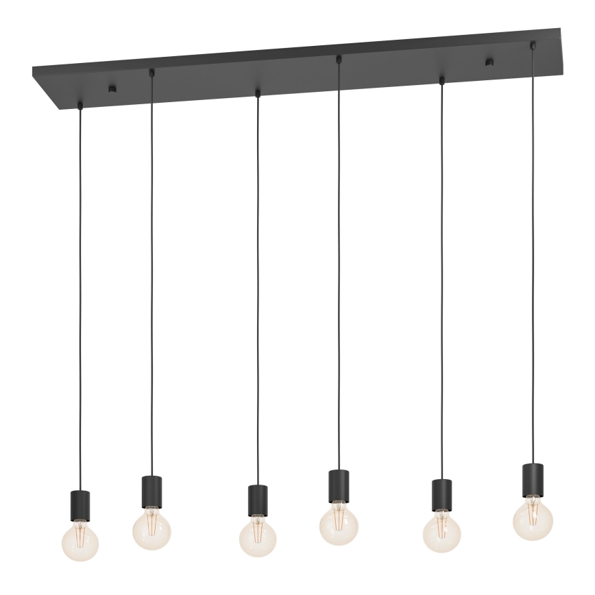 Eglo - Lámpara colgante 6xE27/40W/230V negro
