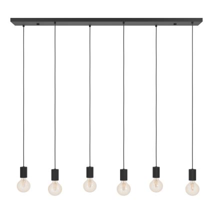 Eglo - Lámpara colgante 6xE27/40W/230V negro