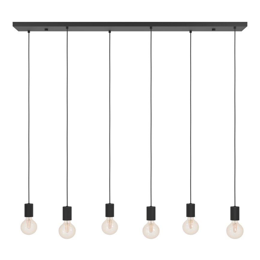 Eglo - Lámpara colgante 6xE27/40W/230V negro