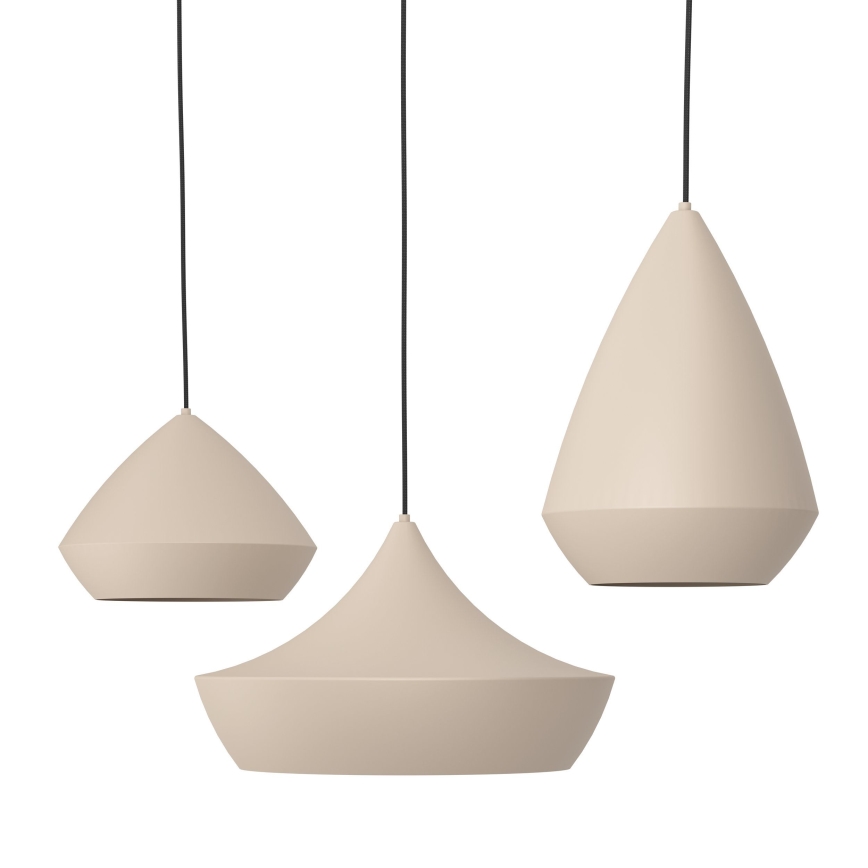 Eglo - Lámpara colgante 3xE27/28W/230V beige
