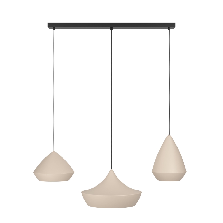 Eglo - Lámpara colgante 3xE27/28W/230V beige