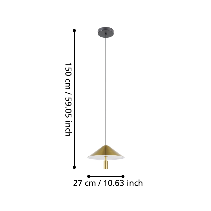 Eglo - Lámpara LED colgante LED/12W/230V 3000K dorado