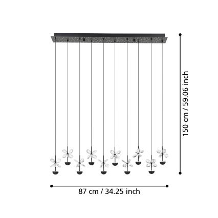 Eglo - Lámpara de araña LED regulable LED/23W/230V 3000K negro