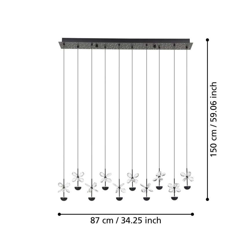 Eglo - Lámpara de araña LED regulable LED/23W/230V 3000K negro