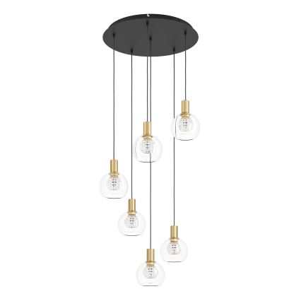 Eglo 390279 - Lámpara de araña LED regulable 6xLED/5,4W/230V 3000K diá. 54 cm dorado