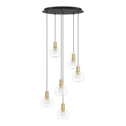 Eglo 390279 - Lámpara de araña LED regulable 6xLED/5,4W/230V 3000K diá. 54 cm dorado